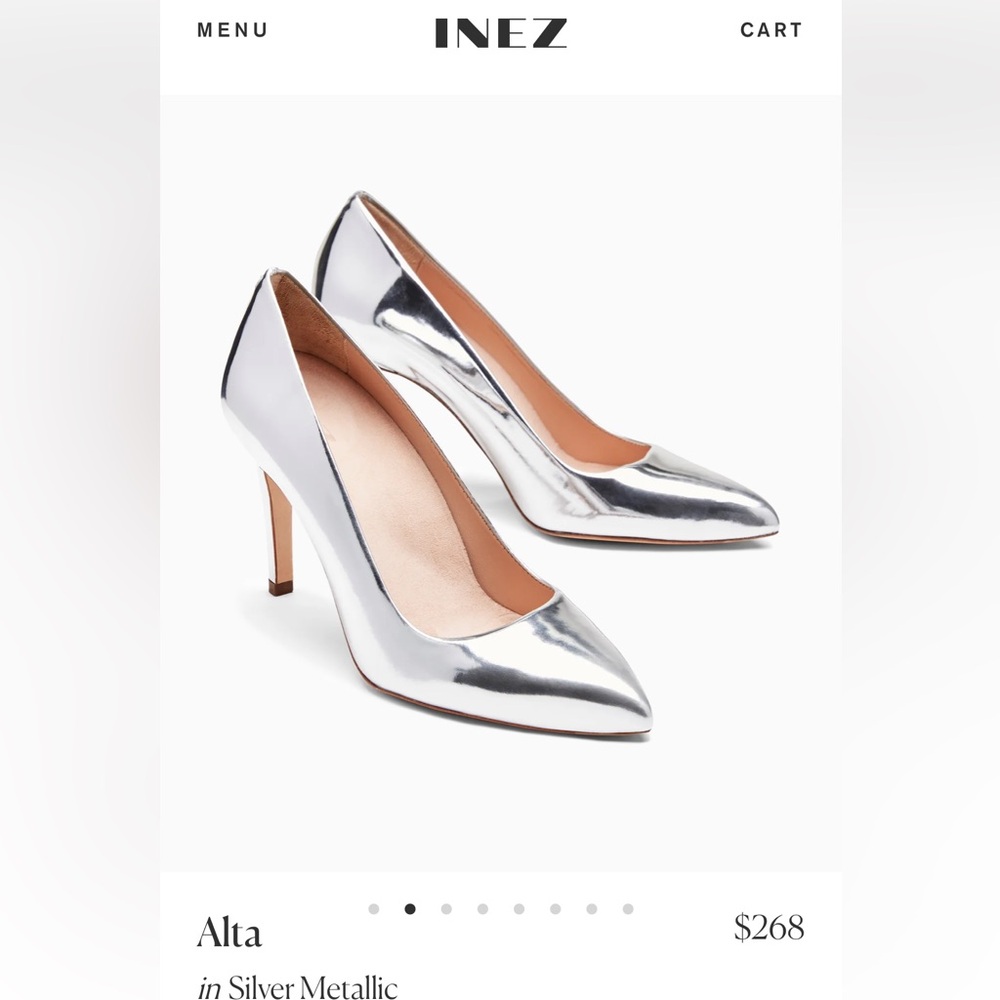 INEZ Silver Metallic Heels
